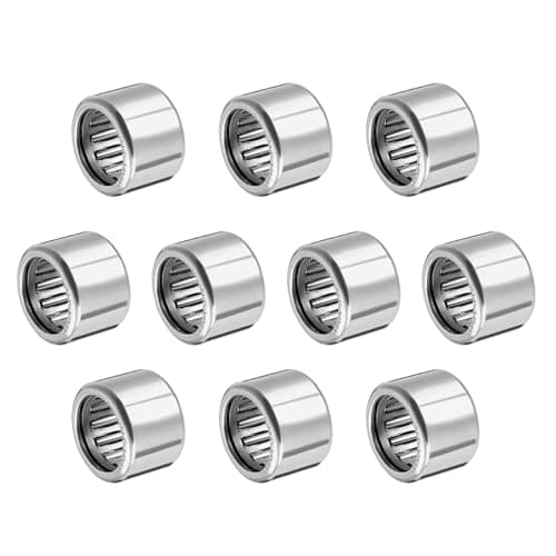 Image of METALLIXITY HK1010 Needle Roller Bearings 10mm ID x 14mm OD x 10mm Height 10 Packs, Chromium Steel Open End Thrust Bearing - for Industrial Machinery and Equipment
