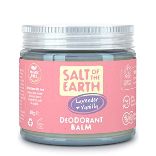 Image of Salt of the Earth - Natural Vegan Deodorant Balm; Long Lasting Protection, Approved by Cruelty Free International, Plastic & Aluminium Free - Lavender & Vanilla - 60g