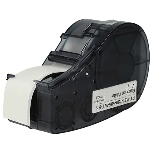 Image of vhbw Label Tape Compatible with Brady BMP21-LAB, BMP21 Plus, IDPAL, LABPAL Label Printer 19.05mm Black on White, Vinyl