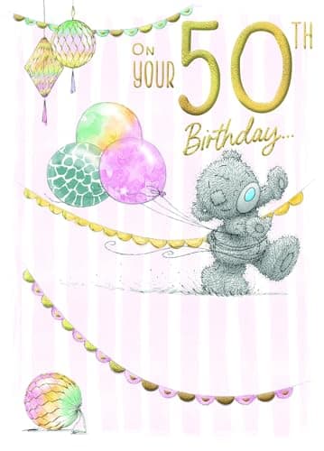 Image of Me To You Tatty Teddy Cute 50th Birthday Card - Official Collection 5 x 7