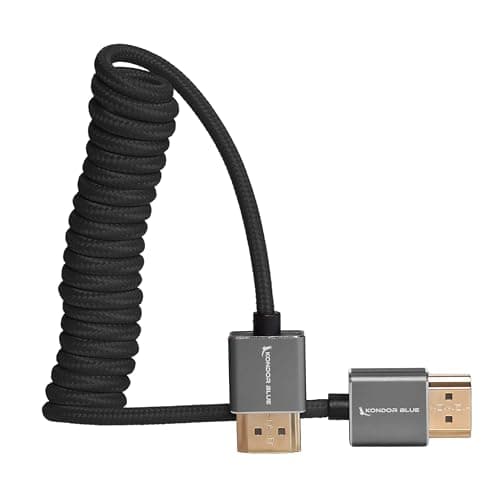 Image of KONDOR BLUE Coiled Full HDMI Cable 12 To 24-Inch - Black