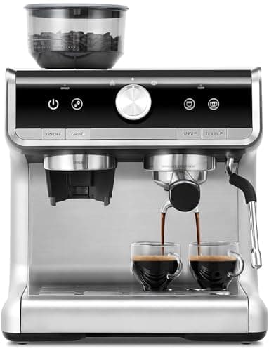 Image of Aptliton Bean to Cup Coffee Machine - Coffee Maker with Grinder and Milk Frother, 15 Bar Italian Pump - Barista Express with 2 Capacity Options for Espresso, Cappuccino & Latte (18 Bar)