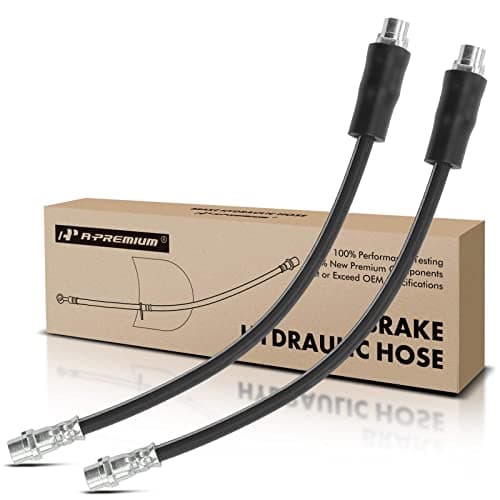 Image of A-Premium Front Driver and Passenger Outer Brake Hydraulic Hose Compatible with Audi Models - A4 2002-2009, A4 Quattro 2002-2009, S4 2004-2008 - Replace# 8E0611707G(Pack of 2)