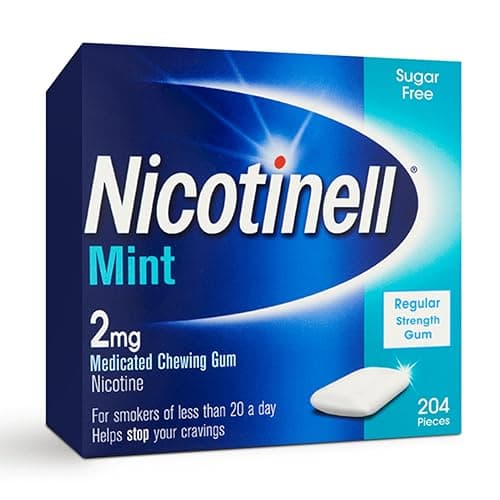 Image of Nicotinell Mint Gum 2mg (204 Pieces), Stop Smoking Aid, Sugar Free Nicotine Gum, Mint Flavour, 2mg Regular Strength for Light Smokers, Quit Smoking Aid, Mega Pack