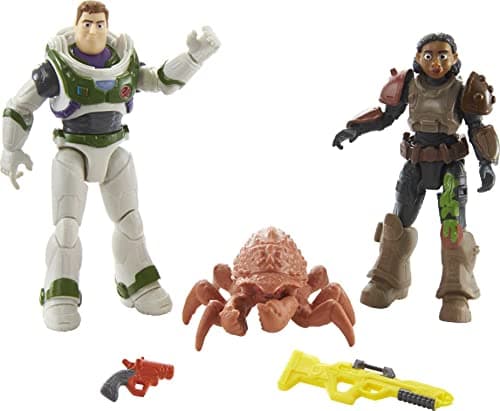 Image of Disney and Pixar Lightyear Toy Figures and Accessories, Set with Izzy and Buzz Lightyear figures, Bug and Weapons, Space Rangers Defense, Collectibles, HHY15