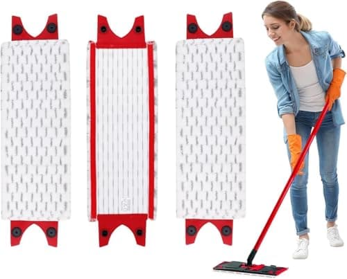Image of 3 Pack Mop Heads Replacement Compatible with Vileda 1-2 Spray Mop Refill Microfibre Pads, Grey