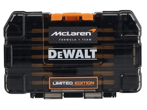 Image of DEWALT 28 Piece McLaren FLEXTORQ Screwdriving Set. Supplied in a Tough CASE+, This is Part of a connectable case System TSTAK™ Compatible. Tough Cases can be Clipped Together for Easy Transportation.