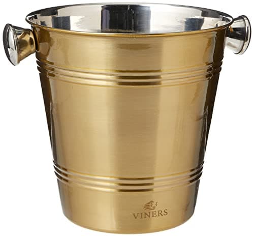Image of Viners Barware Gold 1 Litre Stainless Steel Single Wall Ice Bucket