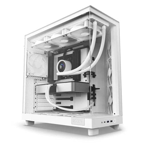 Image of NZXT H6 Flow Mid Tower ATX Gaming PC Case - White