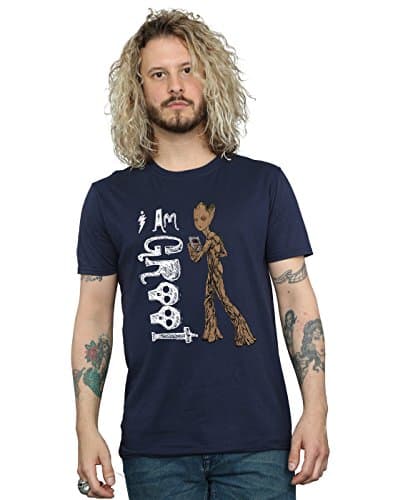 Image of Marvel Men's Avengers Infinity War I Am Teenage Groot T-Shirt Navy Blue X-Large