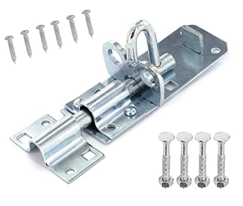 Image of TERF® Heavy Duty Brenton Bolt Zinc 100mm (4 inch) Strong Padbolt Silver For Use with Gates Sheds Garage Doors Lock and Out House Doors Zinc - 100mm