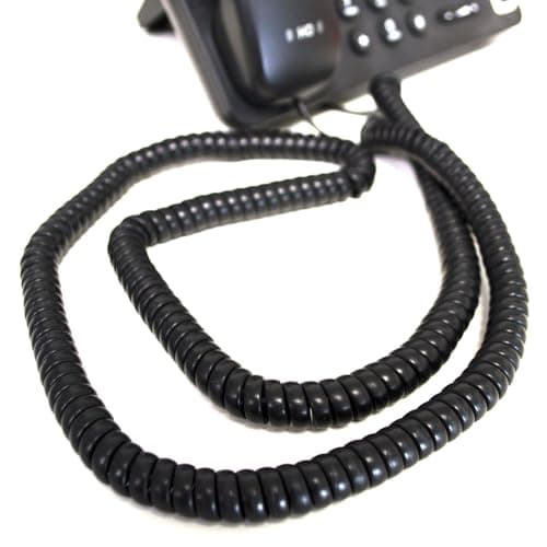 Image of kenable Telephone Handset Coiled Cable RJ10 to RJ10 Replacement Curly Cord for Desk Phones Black 6m
