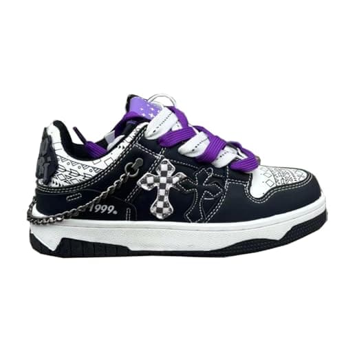 Image of Women's Star Chunky Platform Trainers Y2K Fashion Comfort Walking Shoes Cute Campus Kawaii Style Athletic Sneakers Black 5