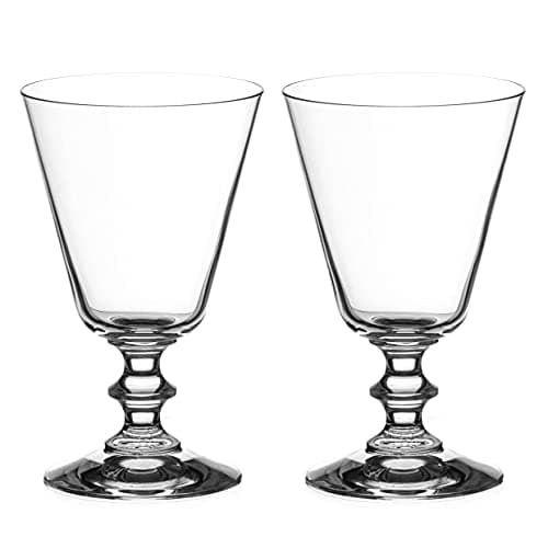 Image of DIAMANTE Crystal Red Wine Glasses Pair 'Elizabeth' | Vintage Style | Premium Crystal | Set of 2