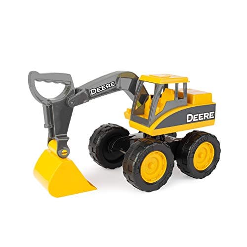 Image of John Deere Big Scoop 15 Inch Construction Toy Excavator w/Titling Dump Bed and Rolling Wheels Frustration Free Packaging FFP