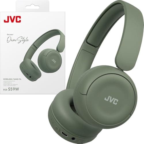 Image of JVC Wireless Headphones with 50H Battery Life, Soft Cushions, Foldable Design, Bluetooth 5.3, Multipoint Connection, App EQ, Built-in Mic – Matte Green - HAS59WG