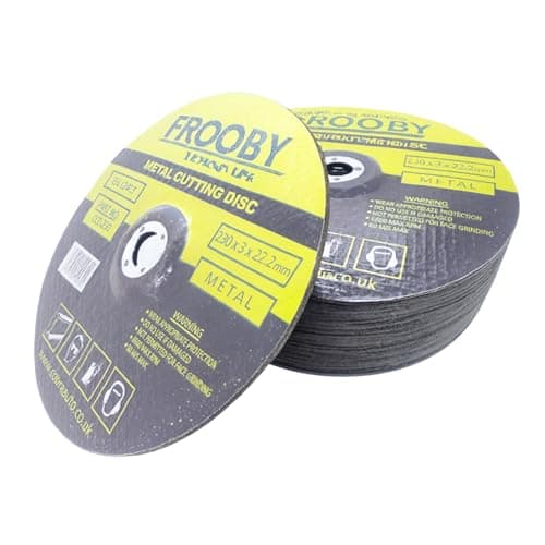 Image of FROOBY Metal Cutting Slitting Discs 230mm 9 Inch, 10 Pack Cut Of Wheels Durable, Precise Metal Grinding Disc, Angle Grinders, 22.2mm Bore, 3mm Thickness, Steel Alloy, Non-Ferrous Fast Accurate Cutting