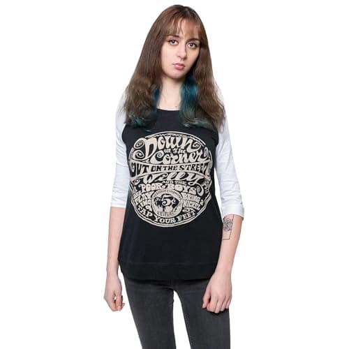 Image of Creedence Clearwater Revival Unisex Raglan Tee: Down On The Corner - X-Small - Black,White