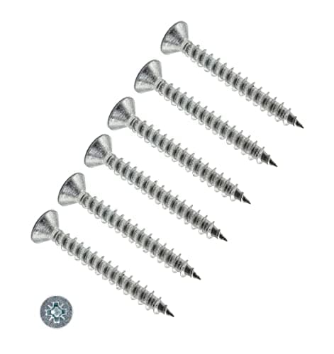 Image of TERF® 5.0mm X 40mm Pozi Flat Double Countersunk Stainless Steel A2 (304) Screws For PVCu Wooden Timber Chipboard MDF and General Purpose Use Screw Size 5.0 X 40mm (No.10 X 1.58) - Pack of 25