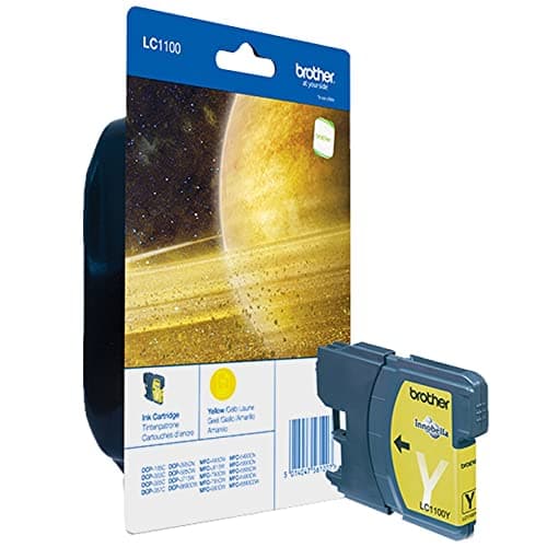 Image of Brother LC-1100Y Inkjet Cartridge, Yellow, Single Pack, Standard Yield, Includes 1 x Inkjet Cartridge, Brother Genuine Supplies