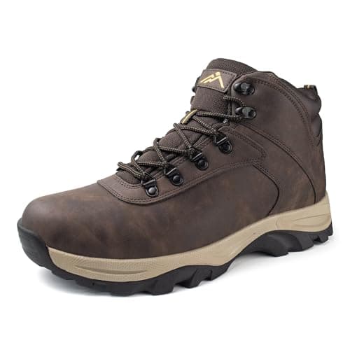 Image of CC-Los Men's Waterproof Hiking Boots - Outdoor Walking Boots Work Boots Mid-Top Brown Size 6-12.5