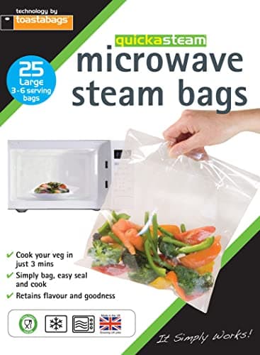 Image of Quickasteam Large Microwave Steam Cooking Bags - 25 Bags Size Large