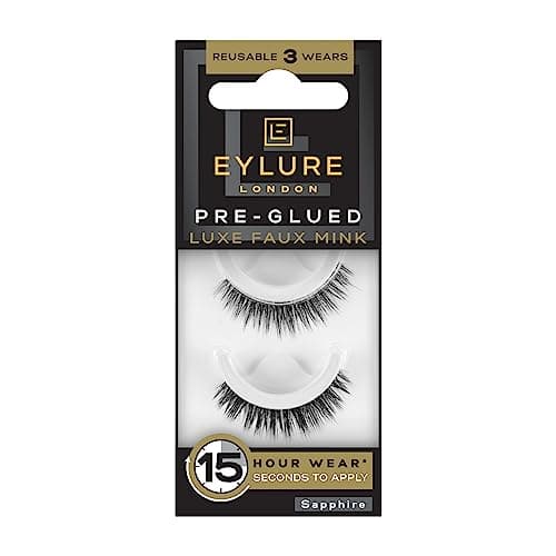 Image of Eylure False Eyelashes Pre-Glued Design, Sapphire Luxe Faux Mink Single Pair | Stays for up to 15 hours, Easy to wear