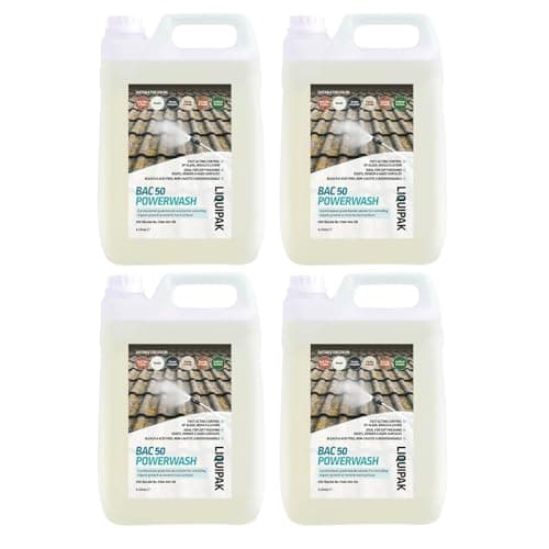 Image of Liquipak BAC 50 4x5L Benzalkonium Chloride Concentrated – powerful outdoor cleaner for roof cleaning, soft washing, patios, decking, paths & general exterior cleaning.