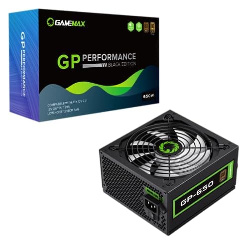 Image of GameMax GP-Series 650W 80 Plus Bronze Power Supply - 650W GameMax GP-Series GP-650, Fully Wired, Single Rail, 140mm Fan, ATX PSU | Black
