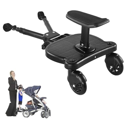 Image of 2025 New-Universal Stroller Board with Detachable Seat, 2in1 Sit and Stand Stroller Glider Board for Most Strollers, Holds Children Up to 55 LBs Stroller Standing Board