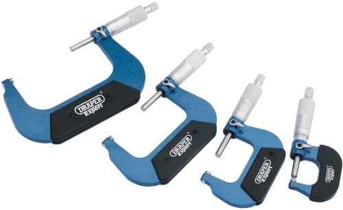Image of Draper 46607 Expert Metric External Micrometer Set, 4 Pieces , Blue