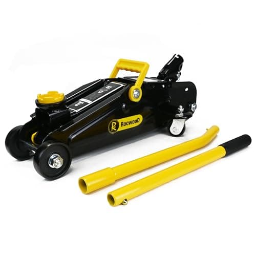 Image of RocwooD Trolley Jack 2 Ton Tonne Hydraulic Floor Lifting Lift Car Van Garage Repair Tool Portable Swivel Wheels Workshop Equipment Steel Lifting Range 135mm - 325mm