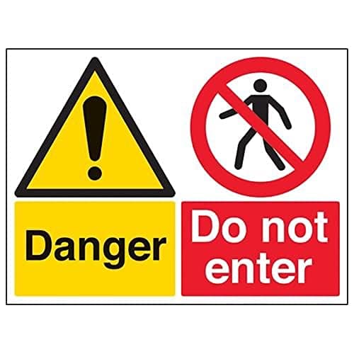 Image of V Safety Danger. Do Not Enter Warning Sign - 400mm x 300mm - 2mm Rigid Plastic