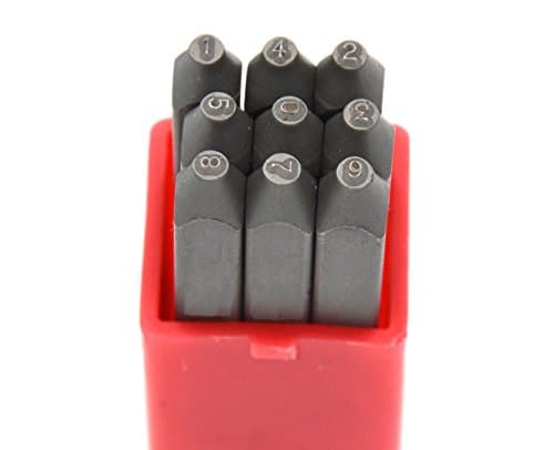 Image of Wokesi 1/16"(1.5mm) High Hardness Carbon Steel Uppercase Reverse Munbers Alphabet Script Metal Hand Stamp Punches Kit for Mold Code ID Tag Jewel Making Die Tools(1.5mm Number Reverse Punch)