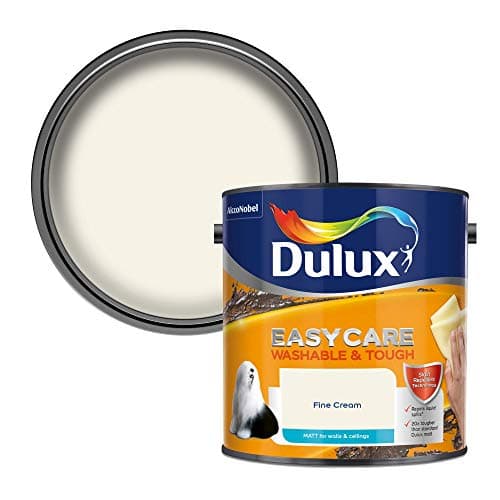 Image of Dulux Easycare Washable and Tough Matt Emulsion Paint For Walls And Ceilings - Fine Cream 2.5 Litres
