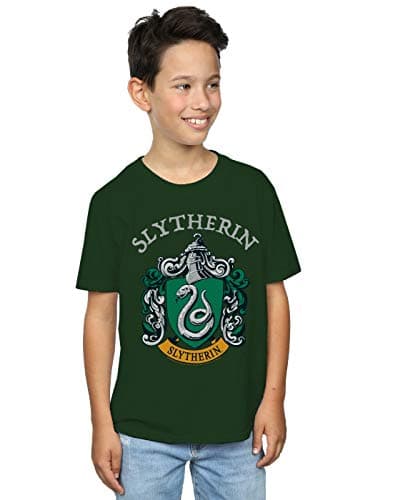 Image of Harry Potter Boys Slytherin Crest T-Shirt Forest Green 9-11 Years