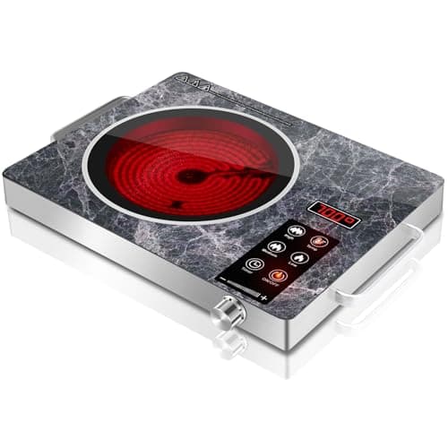 Image of GRACEALL 3500W Electric Infrared Stove, Single Burner Electric Hob, Portable Countertop Burner for Cooking, Plug in Kitchen Cooktop, Temperature Adjustable Compact Hot Plate Camping Stoves