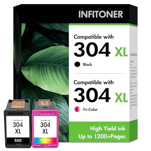 Image of 304 Ink Cartridges Black and Colour Replacement for HP304 Ink Cartridge Multipack XL 304XL for HP Envy 5020 5010 5032 5000 5030 5020 Deskjet 3760 2630 2600 3700 2810 2810e Printer （2 Pack）