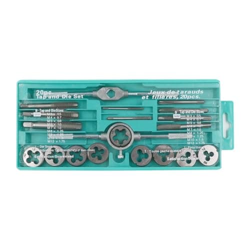 Image of Anhoer 20Pcs Metric Tap and Die Set (M3-M12), Heavy Duty Alloy Steel Threading Tool Kit with Adjustable Tap Wrench & HSS Twist Drill Bits, Hand Thread Repair Set for Metalworking & DIY