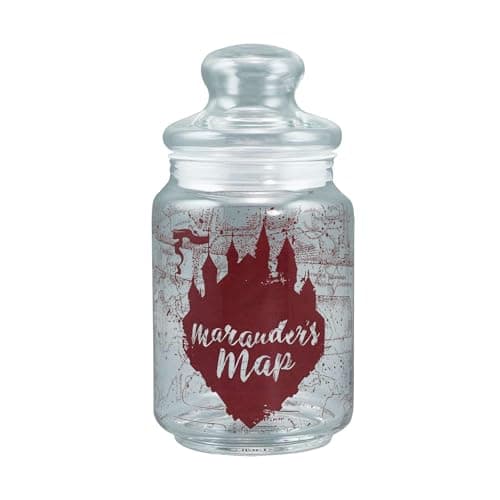 Image of Harry Potter Half Moon Bay Marauder's Map Candy Jar Cookie Jar Glass Food Storage Container (750ml) Official Merchandise Kitchenware