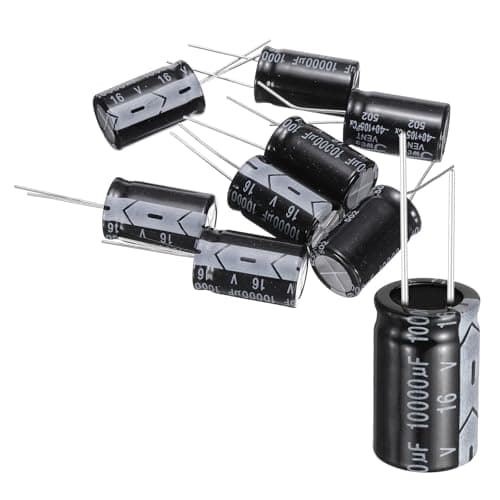 Image of sourcing map 8Pcs 10000uF 16V 16x26mm Electrolytic Capacitor, 105C High Temp Radial Leads Aluminum Capacitors for TVs, LCD Monitor, VCD, Black