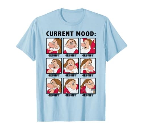Image of Disney Snow White Current Mood Always Grumpy Graphic T-Shirt T-Shirt