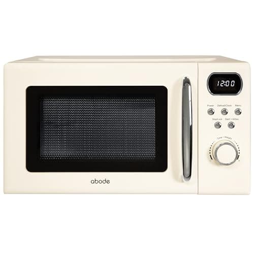 Image of Abode Retro Microwave 20 Litre Cream Digital 800W, Mirror Finish, 8 Auto Cook Settings & Defrost, 5 Power Levels AMD2004C (Cream)