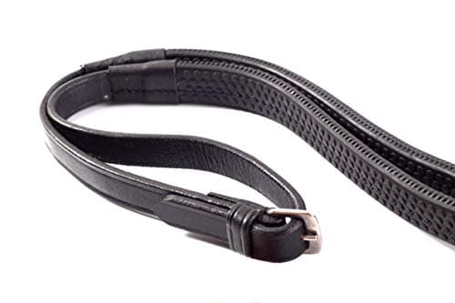 Image of Gee Tac Extra Leather Grip Reins - COB - 56 inches - BLACK