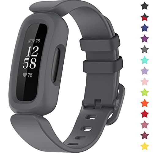 Image of TopPerfekt Straps Compatible with Fitbit Ace 3 for Kids, Soft Silicone Waterproof Bracelet Accessories Sports Watch Strap Replacement for Fitbit Inspire 2/Ace 3 Boys Girls (Gray)