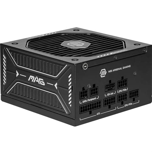 Image of MSI MAG A750GLS PCIE5 Power Supply Unit, 750W, 80 PLUS Gold, ATX 3.1, PCIe 5.1 GPU Support, Native 12V-2x6, Dual-color 12V-2x6 connector, ATX PSU, Embossed Jacket Cables