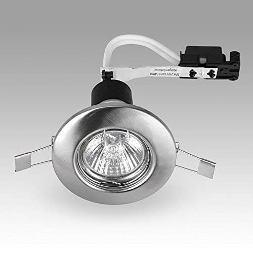 Image of MiniSun | Modern Brushed Chrome GU10 Ceiling Downlight Fitting | Ceiling Lighting, Home Décor & Improvement Essential | Mains Wired