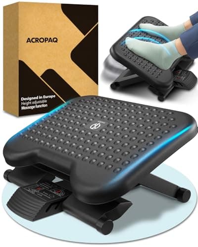 Image of ACROPAQ Foot Rest Under Desk - 3 Adjustable Heights, Massage Surface Texture - Desk Foot Rest, Footrest