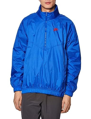 Image of Nike Sportswear Windrunner Men's Unlined Woven Anorak, Hyper Royal/University Red, M
