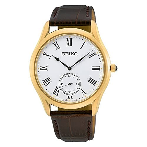 Image of Seiko Unisex-Adult Analog Quartz Watch with Leather Strap SRK050P1